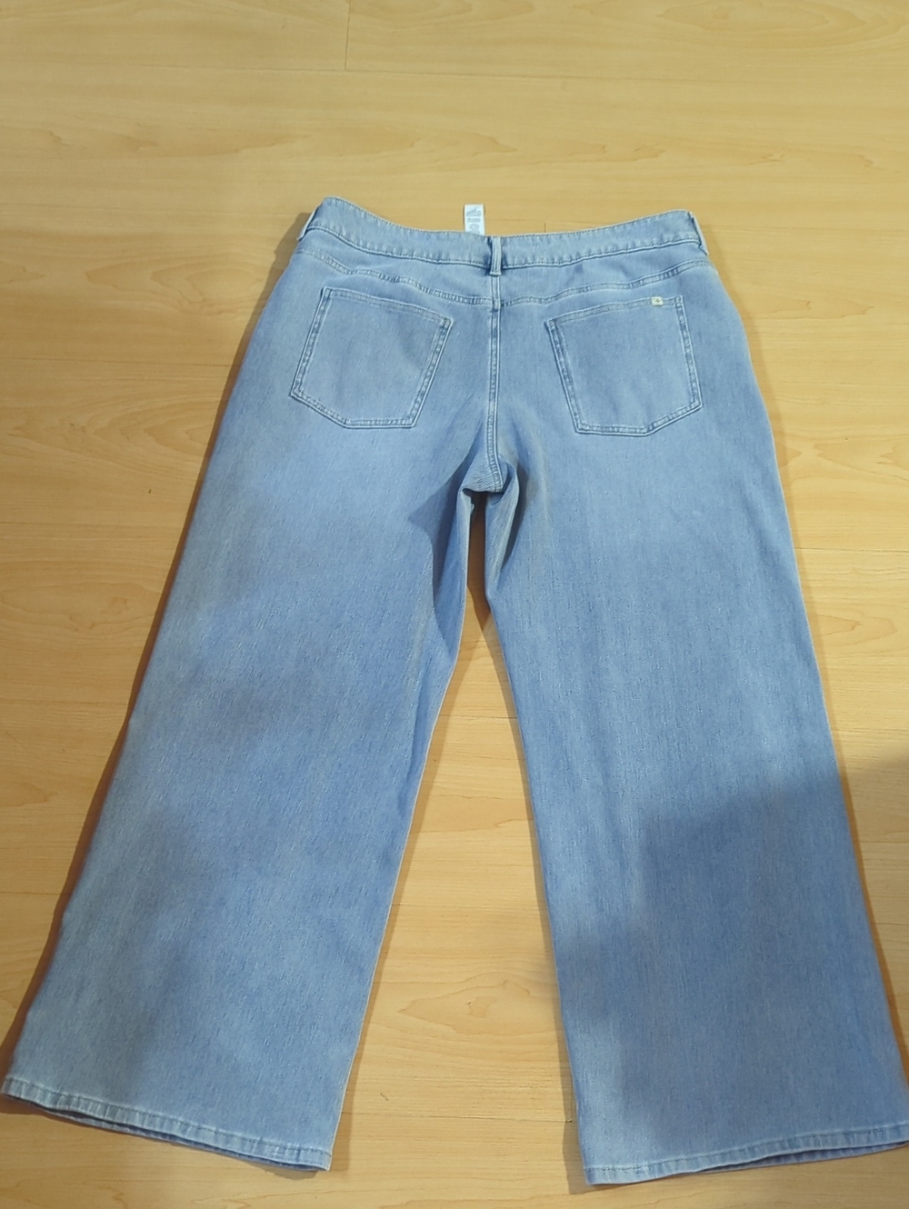 Halara Flex™ Asymmetric Low Rise Zipper Pockets Baggy Wide Leg Washed Jeans L - Picture 4 of 10